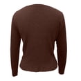 thumbnail image 7 of Ediodpoh Women Ribbed Knit Button Down V Neck Lightweight Cropped Cardigan Sweaters for Women Coat Tops Coffee XL, 7 of 7