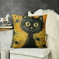 thumbnail image 2 of YINGXI  Throw Pillow Covers Happy Halloween Black Cat and Spider Decor Square Cushion Pillows Cover for Men Women for Couch Bedroom Sofa 22x22in, 2 of 5