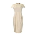 thumbnail image 5 of Women Dresses Plus Round neck Short Sleeved Sexy Solid Dresses Fashion Dresses Beige Trendy Skirt Size L, 5 of 8