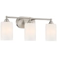 thumbnail image 5 of 360 Lighting David 22" Wide Brushed Nickel and Fluted Glass 3-Light Bath Light, 5 of 9