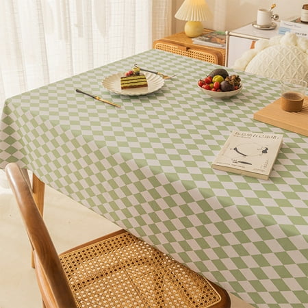 

Capreze Tablecloth Washable Tablecloths Diamond Decorative Table Cloths Covers Rectangle Oil-Proof Green 70*90cm