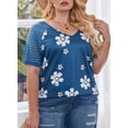 thumbnail image 4 of HOTAPEI Plus Size T Shirts for Women Summer Mesh Short Sleeve V Neck Tops, 4 of 5