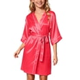 thumbnail image 2 of JOANKDMI Girls Satin Robe Silky Kimono Bathrobe for Kids Sleepwear Soft Nightgown Spa Robes with Tie Belt Loungewear Outfits for Flower Girl Wedding Birthday Party Nightwear, 2 of 8