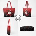 thumbnail image 4 of XYZCANDO Christmas Snowman Print Quilted Tote Bag, Padded Shoulder Handbag with Musical Note Pattern, Large Capacity Purse for Holiday Shopping Daily Use Women Gift, 4 of 7