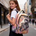 thumbnail image 6 of Xixirimido Racoon Forest Camo Print Kids School Backpack, 17" Large Capacity Bookbag, Multi Pockets School Bag for Boys Girls Teens Preschool Elementary Middle High School, 6 of 8
