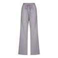 thumbnail image 4 of Generic Women's Plus Size High Waist Wide Leg Palazzo Lounge Pants with Pockets, Coffee, 4 of 6