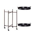 thumbnail image 2 of SEI Furniture Alfred 2 Tier Round Butler Table Cart with Wheels, Black, 2 of 5