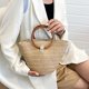 thumbnail image 5 of Bolso de playa de paja Foohvr con mango de madera de verano, 5 of 5