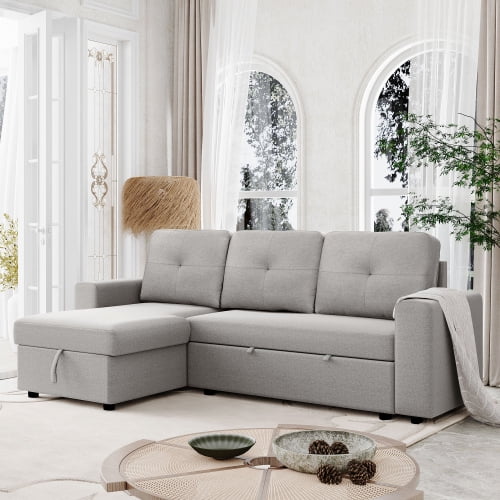 CLEARANCE! 90" Reversible Pull out Sleeper LShaped Sectional Storage