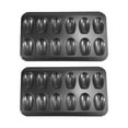 thumbnail image 1 of 2 Packs Non-Stick Madeleine Pot, Baking Mold 12 with Shell Cake Baking Tray Chocolate Non-Stick Baking Tray, Used for Oven Baking Black, 1 of 8