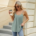 thumbnail image 2 of SWSMCLT Women's Tank Tops Soft Cami Shirt Cami Fashion Camisole Shirt Babydoll Top Summer Sleeveless Cut Out Scoop Neck Green X-Large, 2 of 5
