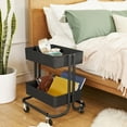 thumbnail image 5 of ECR4Kids 2-Tier Metal Rolling Utility Storage Cart, Multipurpose Organization, Black, 5 of 9