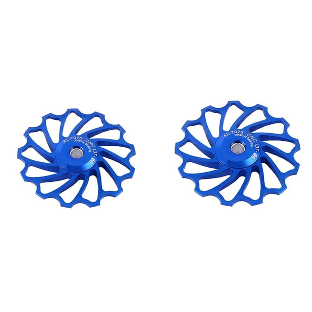 Qiilu 2pcs Ceramic Pulley Aluminium Alloy Rear Derailleur Guide Roller Part Accessory For MTB Bike,Bike Ceramic Pulley, Alloy Rear Derailleur