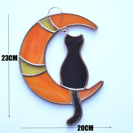 

1PCS Stained Acrylic cat hanging sunbathing cat lover gift pet lost gift Home Decor Pendant TANGNADE