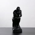 thumbnail image 6 of FRCOLOR  Artistic Thinker Sculpture Decorative Figurine Male Statue Modern Office Black, 6 of 8