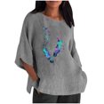 thumbnail image 1 of Camiseta de Manga Corta de la Mujer Casual Cuello Redondo Impresión Superior, Camiseta Ligera para Diario, Fiesta Y Todas las Estaciones, 1 of 4