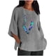 thumbnail image 1 of Camiseta de Manga Corta de la Mujer Casual Cuello Redondo Impresión Superior, Camiseta Ligera para Diario, Fiesta Y Todas las Estaciones, 1 of 4