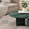 thumbnail image 3 of MDQMD Marble Nesting Coffee Table Set of 2,Green Round Coffee Table for Living Room, Unique Texture Center Table for Home, 3 of 8