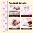 thumbnail image 5 of Pink Peel and Stick Wallpaper Floral Pink Bows Delicate Flowers Spring Wall Mural 23.6in x 9.8ft Self Adhesive Removable Wall Paper Renter Friendly Wallpaper for Girls Bedroom Nursery, 5 of 8