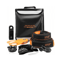 Winch Recovery Kit 30,000lbs - Heavy Duty Tow Straps, D-Ring Shackles, Snatch Block, Gloves - for Jeep, ATV, Truck Off Roading