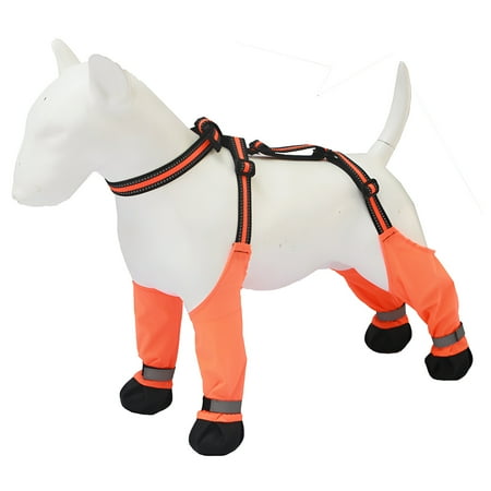 TELOLY Dog Shoes Clean Paw Dog Boots Outdoor Protection Dog Winter Boots Orange M