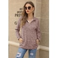thumbnail image 2 of Ybenlow Women High Collar Sweatshirt Tops Quarter Zip Up Long Sleeve Pullover, 2 of 6