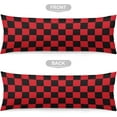 thumbnail image 5 of Checkerboard Decorative Body Pillow Cover,Geometric Checkered Plaid Pattern,Buffalo Red and Black Plaid Long Pillow Case Protector with Zipper Soft Rectangle Bed Pillowcases for Bedroom,Couch 20"x54", 5 of 6