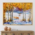 thumbnail image 2 of Designart 'Cattles In The Early Snow In The Tree Forest' Farmhouse Framed Canvas Wall Art Print, 2 of 5