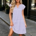 thumbnail image 2 of Levmjia Women's Gingham Dress Summer Sleeveless V Neck Casual Shift Dress with Pockets Cute A Line above Knee Length Dress for Women Daily Vacation Beach Sundress, 2 of 6