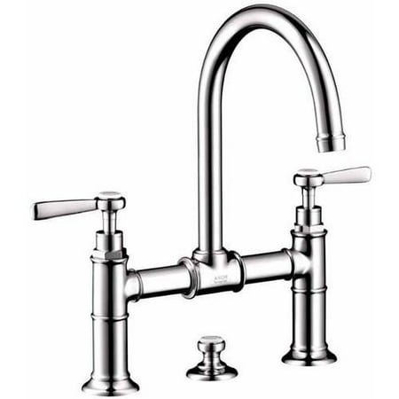Handle Widespread Bridge Faucet - Hansgrohe Axor 16511821 Montreux Bathroom Faucet Widespread Faucet with Lever Handles, Various Colors