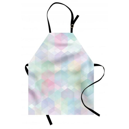 - Pastel Apron Retro Style Artistic Pattern with Hexagonal Shapes Random Overlaps Cheerful Soft, Unisex Kitchen Bib Apron with Adjustable Neck for Cooking Baking Gardening, Multicolor, by Ambesonne