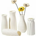 thumbnail image 5 of Plastic Vases for Flowers Shatterproof Vase Imitation Ceramic Flower Pot Plastic Vases for Decoration Milky White Home Decor Plastic Vases Bulk Plastic Vase, 5 of 7