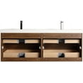 thumbnail image 6 of Blossom Assisi 60" Bathroom Vanity w/ Ceramic Sink | Brown Walnut | Basin | Floating Vanity Storage, 6 of 8