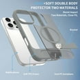 thumbnail image 5 of Designed for iPhone 16e Magnetic Phone Case,Compatible with Mag-safe,Built-in Invisible Kickstand,Matte Back Shockproof Protective Skin Feel Translucent Thin Fit Phone Case,Darkgray, 5 of 6
