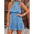 thumbnail image 4 of UVN Summer Floral Dresses for Womens Sleeveless Tunic Dress Female Ruffle Midi Halter Dress, 4 of 5