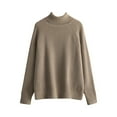 thumbnail image 1 of Yuyuzo Sweaters for Women Cable Knit Long Sleeve High Neck Fall Winter Solid Color Pullover Tops, 1 of 3