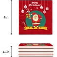 thumbnail image 3 of FMSHPON Merry Christmas Santa Claus Set of 6 Coaster for Drinks, Absorbent Ceramic Stone Coasters Cup Mat with Cork Base for Home Kitchen Room Coffee Table Bar Decor, 3 of 4