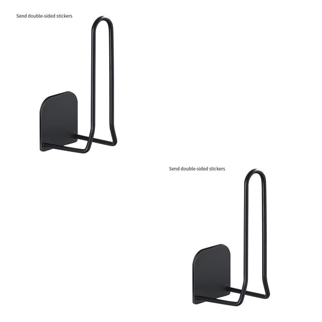 Moyic Estante de almacenamiento para cocina, soporte para pañuelos colgantes montado en la pared, organización de baño para el hogar, Estante de película negro 2piezas