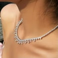 thumbnail image 3 of High End Top White CZ Tennis Charm Wedding Necklace for Women Choker Jewelry, 3 of 9