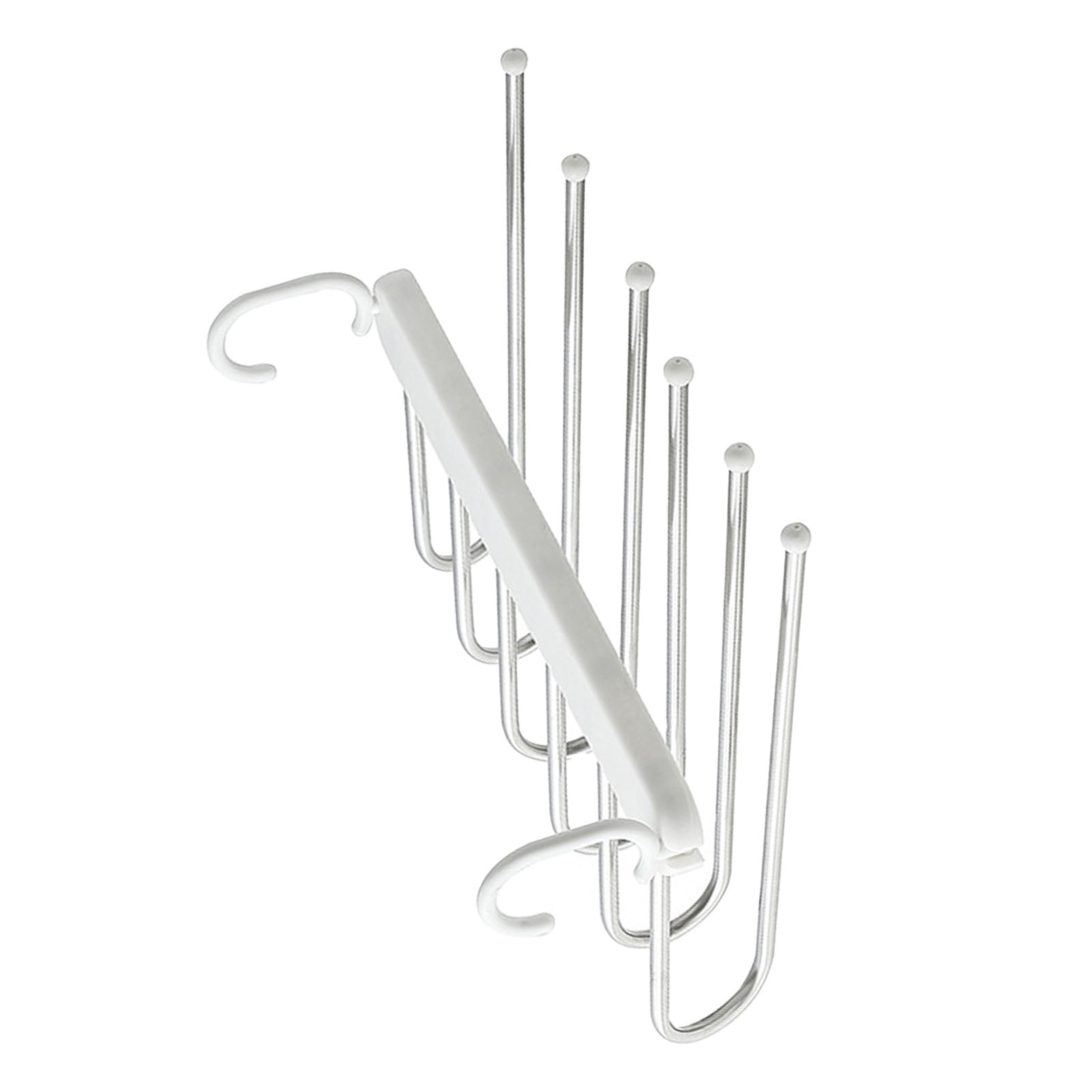 Cintre à Pantalons 6 En 1 En Acier Inox - 2 Pièces Pliables - Gain De Place Pour Armoire - 5