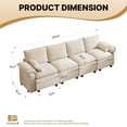 thumbnail image 6 of HOMYEDAMIC Modular Sofa U-Shaped, Chenille Fabric Small Space Couch, Comfortable Apartment Living Room sectional Sofa with 2 Pillows 129”, 6 of 8