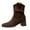 Brown, variant on Women's Mid Calf Boots Suede Slouchy Wide Calf Block Heel Square Toe Slip on Casual Winter Western Ankle Booties