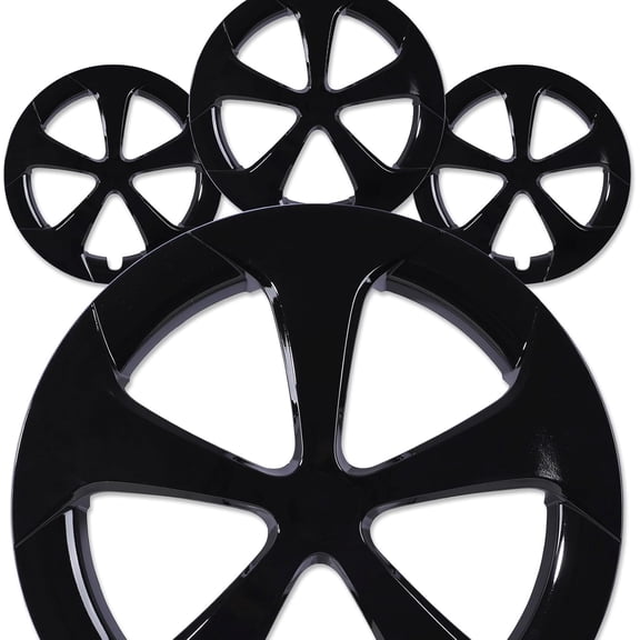 15" Black Lacquer Hubcaps Compatible with 2010-2015 Toyota Prius,Compatible With Alloy Wheels- Set of 4,Snap-on Design Wheel Rim Covers