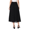thumbnail image 3 of INSPIRE CHIC Summer Boho Skirts for Women High Waisted A Line Flowy Eyelet Midi Skirts XS Black, 3 of 6
