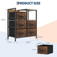 thumbnail image 2 of QinaQin 5 Drawer Mobile File Cabinet with Open Shelf, Rolling Fabric Filing Cabinet for Letter or A4 Files, 2 of 8
