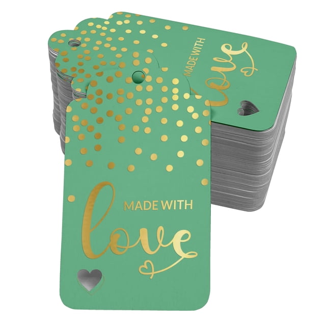 Inkdotpot Gold Foil Paper Hang Tags Made With Love Text Favor Tags 100 Pack