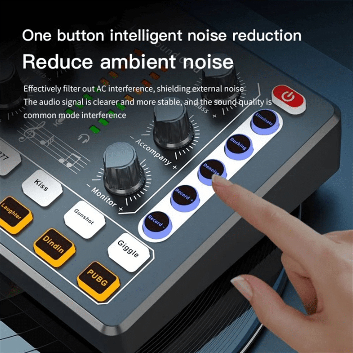 M8 Sound Card Live Broadcast Audio Interface Podcasting Device Caster with Premium Mic Preamplifier