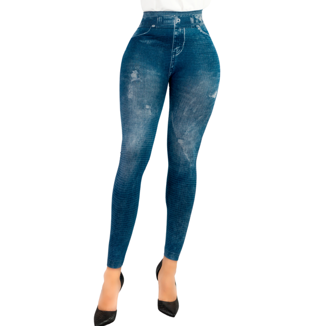 Leggins Mujer Mezclilla Unitalla Faja Alta Estilo Pantalón Mezclilla