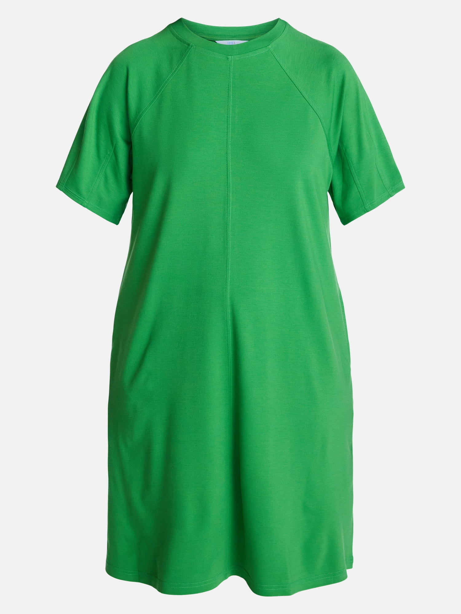 Time and Tru Women's Seamed Mini Dress with Short Sleeves, Sizes XS-XXXL