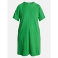 thumbnail image 6 of Time and Tru Women's Seamed Mini Dress with Short Sleeves, Sizes XS-XXXL, 6 of 6